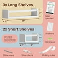 thumbnail image 2 of 5-in-1 Floating Nursery Book Shelves for Wall (3 Long + 2 Mini) Solid Pine Wood Nursery Shelves, Wall Bookshelf for Kids Room, Toys & Books Display, Baby Shelf (White), 2 of 7