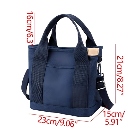 AOMRCOL Small Canvas Tote Bag with Zipper, Multi Pocket Shoulder Crossbody Handbag Bag with Compartments for Work