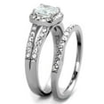 thumbnail image 4 of Women's Stainless Steel High Polished 4.26(g) CZ Clear Ring Set, 4 of 4