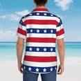 thumbnail image 6 of Daiia American Patriotic Stars And Stripes Hawaiian Shirt for Men Gentle Cotton Regular Short Sleeve Casual-Small, 6 of 9