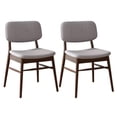 thumbnail image 3 of GZXS Upholstered Dining Side Chairs Set of 2 with Rubberwood Legs, Modern Fabric Chairs for Dining Room, Kitchen & Living Space (Light Gray+Walnut), 3 of 10
