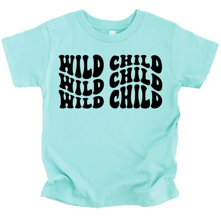 

Olive Loves Apple Wild Child Wavy Retro Shirts for Baby and Toddler Boys and Girls Chill Shirt 5-6