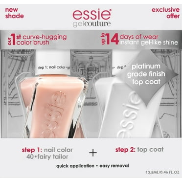 essie gel couture nail polish   top coat kit, fairy tailor   top coat, 1 kit 0.46 oz