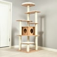 thumbnail image 2 of Demi Bonn 71" Wood Cat Tree Tower for Indoor Cats, Multi-Level Cat Condo with 10 Scratching Posts, Perch, Washable Removable Cushions, Cat Furniture, Beige, 2 of 9