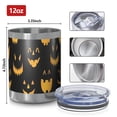 thumbnail image 3 of 12oz Tumblers Black Halloween Pumpkin Faces Vacuum Insulated Stainless Steel Travel Tumbler Cups Mug with Lid and Straw for Beer,Coffee,Beverages with Cleaning Brush for Cold & Hot Drinks, 3 of 5