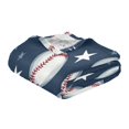 thumbnail image 3 of 70x55 Inches Glow in The Dark Blanket Cozy Throw Camping Blankets for Home and Outdoor Use Baseball Stars Pattern, 3 of 8