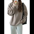 thumbnail image 3 of Sudaderas de Mujer con Cuello Redondo, Forro , Suéteres Oversize, Otoño 2025, Blusas Bonitas, Ropa Preppy Estilo-H XL, 3 of 9