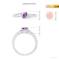 thumbnail image 4 of ANGARA Natural Amethyst and Diamond Split Shank Ring in 14K White Gold for Women (Size-6x4mm) | February Birthstone, Birthday, Anniversary, Jewelry Gift for Women | Natural Amethyst Ring, 4 of 8
