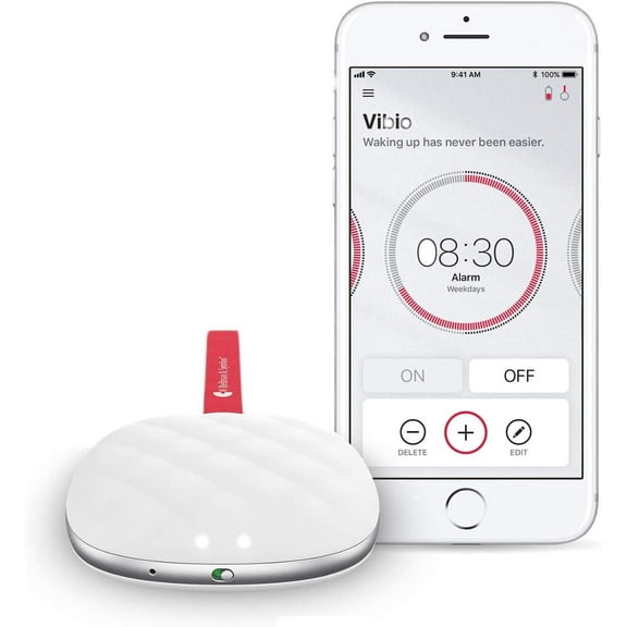 Bellman & Symfon Vibio - Wireless Bedshaker Alarm Connects to Mobile Device via Bluetooth - Create Custom Alarms on App: for Heavy Sleepers & People Who Can Not Hear Their Alarm, Deaf & Sen