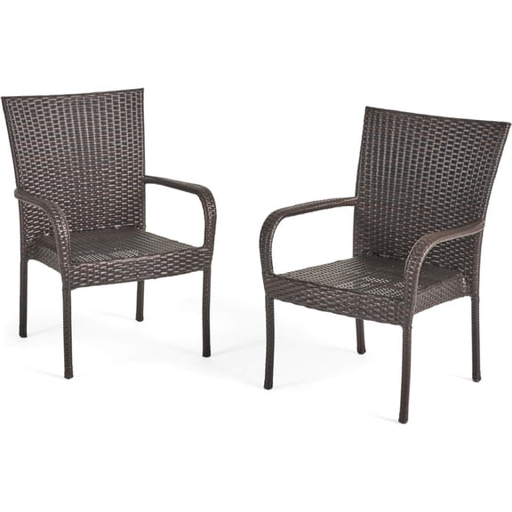 Miekor Furniture LITTLETON PE WICKER STACKING CHAIR,2PCS MK2095