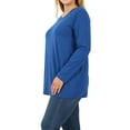 thumbnail image 4 of Zenana Women & Plus Basic Round Crew Neck Long Sleeve Stretch Cotton Spandex T-Shirts, 4 of 4