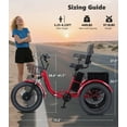 thumbnail image 2 of Broobey Electric Tricycles 7 Speed 3 Wheel Electric Bicycle with 48V15Ah 20*4.0" Fat Tire Large Basket for Adults 500W Power Motor Red, 2 of 8