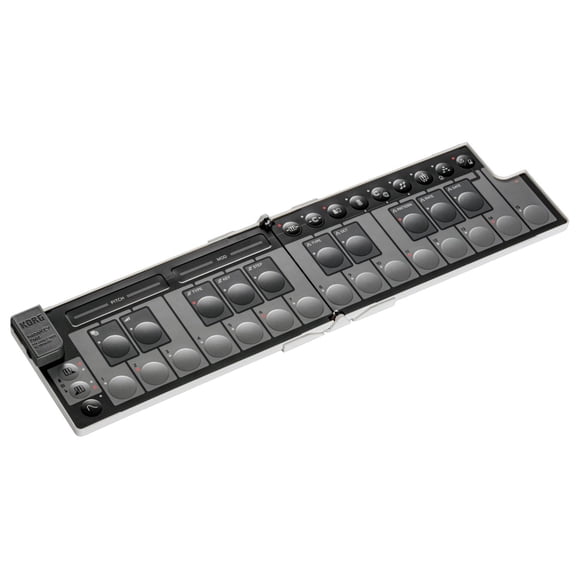 Korg NanoKEY Fold - Controlador de teclado MIDI plegable de 25 teclas con USB-C y TRS-MIDI - Blanco