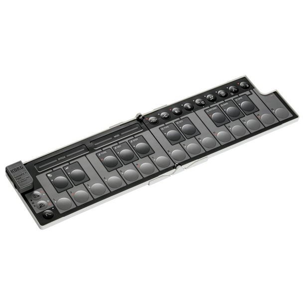 Korg NanoKEY Fold - Controlador de teclado MIDI plegable de 25 teclas con USB-C y TRS-MIDI - Blanco