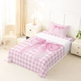 thumbnail image 3 of Erosebridal Pink Watercolor Bow Twin Sheet Sets for Girls, Pink Bow Bedding for Women, 3-Piece, 3 of 6