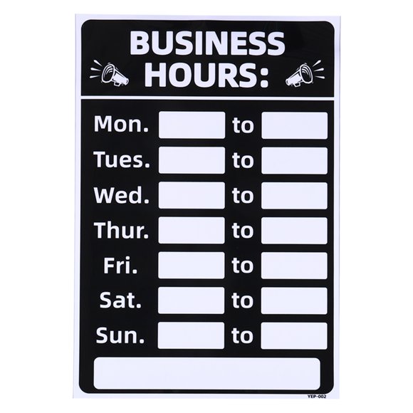 Unique Bargains Business Hour Sign Self Adhesive Operation Hour Decor with Number Sticker Black 1 Set