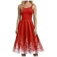 thumbnail image 4 of Yindaity Dress for Teens Wedding Guest Sleeveless Lace Formal Christmas Dresses(Red,S), 4 of 5