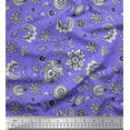 thumbnail image 1 of Soimoi Velvet Fabric Paisley & Floral Artistic Print Sewing Fabric Yard 58 Inch Wide, 1 of 3