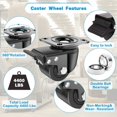 thumbnail image 3 of Nefish 3 Inch Caster Wheels Set of 4, Heavy Duty Plate Swivel Casters 4400 LBS, Low Center of Gravity Design Nylon Industrial Caster Wheels for Equipment, Machine, Toolbox Workbench, 3 of 6
