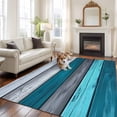 thumbnail image 2 of 6'x9' Area Rugs, Farmhouse Aqua Blue Grey Indoor Outdoor Area Rug for Living Room Bedroom, Country Vintage Wooden Washable Bathroom Rugs Kitchen Floor Carpet Mats Home Decor Aesthetic, 2 of 8