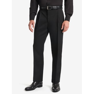 George Men's Pleated Cuffed Microfiber Dress Pant with Adjustable Waistband, Size: 40 x 30, Black George Men's Pleated Cuffed Microfiber Dress Pant with Adjustable Waistband, Size: 40 x 30, Black