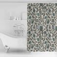 thumbnail image 4 of 60x72 Inch Shower Curtains for Bathroom Teal Green Leaf Fabric Bath Curtain Decor Vintage Farmhouse Boho Pastoral Tribal Waterproof Restroom Curtains Shower Set Accessories with 12 Hooks 60 Inch, 4 of 6