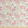 thumbnail image 1 of Floral Fabric by the Yard Upholstery, Silhouette Petals and Buds of Rose Flowers in Harmony with Forest Elements as Stems, Decorative Fabric for DIY and Home Accents, Multicolor by Ambesonne, 1 of 4