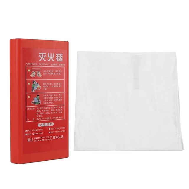 Fire Fighting Tool,1mx1m Fiberglass Fire Blanket Fire Extinguishers Fiberglass Fire Blanket Extended Durability
