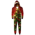 thumbnail image 2 of Wyobmus 2024 Family Christmas Onesie Pajamas Sleepwear Winter Christmas Tree One Piece Long Sleeve Hooded Jumpsuits for Dad, 2 of 4
