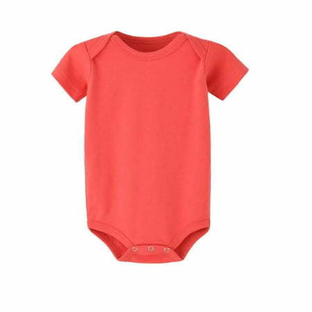 

DTBPRQ Unisex Baby Boy Girl Solid Color Short Sleeve Bubble Romper Oversized Plain Crewneck T-Shirt Romper Onesie Pullover Bodysuit Top Summer Clothes