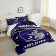 thumbnail image 3 of Manfei American Rugby Games Silhouette Bedding Comforter Set,Baltimore Twin Comforter Sets,Purple Rugby Helmet Bedding Set For Boys,Lightweight Room Decoration Reversible,2 Pieces, 3 of 8