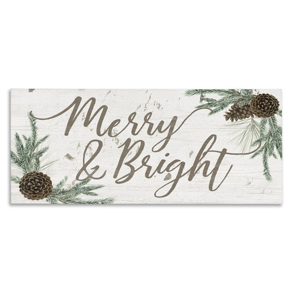 Stupell Industries Traditional Merry & Bright Pinecones Canvas Art, 24 x 10, by Grace Popp