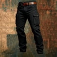 thumbnail image 5 of LODIENY Men Slim Fit Cargo Pants Abrasion Resistant Functional Outdoor Sweatpants Straight Leg Hiking Trousers with Multi Pockets Black S, 5 of 5