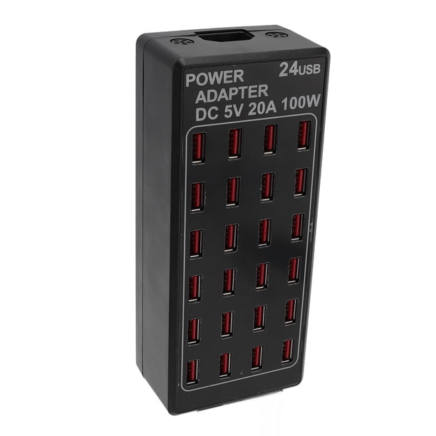 100W 24 Puertos USB USB Estación De Carga Rápida Desktop USB Fast Carger, Estación De Carga USB De Múltiples Puertos Para Teléfonos Inteligentes, Compatible