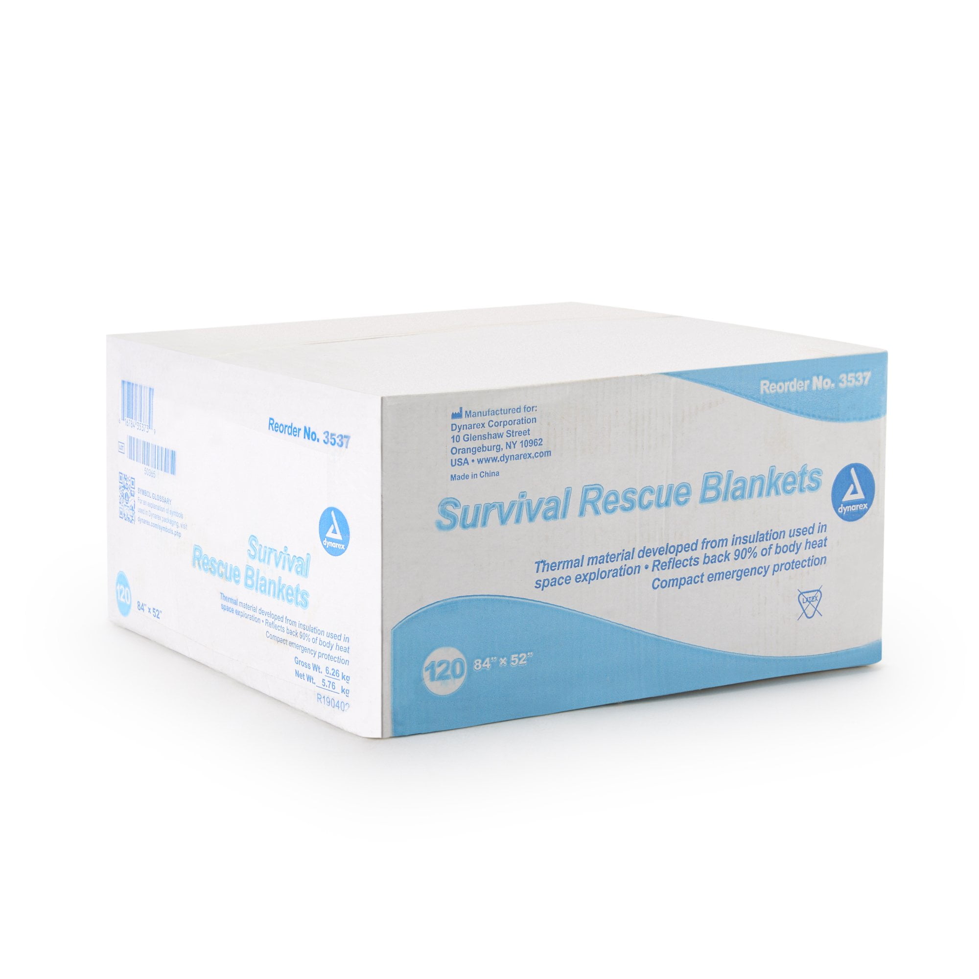 Dynarex Emergency Blanket Silver 120 Ct