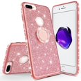thumbnail image 3 of SOGA Apple Compatible case, model iPhone 8 Plus Case, iPhone 7 Plus Case, Cute Girl/Women Shinny Rhinestone Bumper Sparkling Glitter Bling Diamond Cover with Ring Stand, 3 of 6