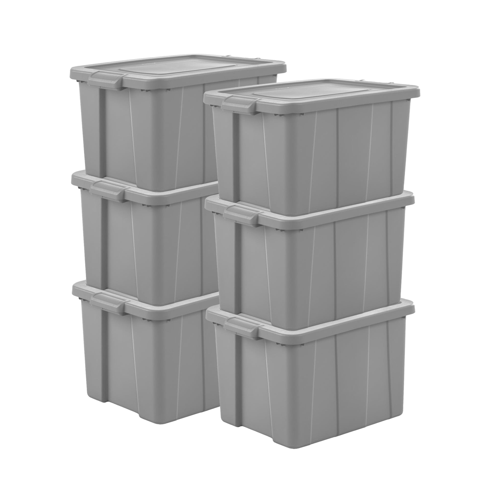 Sterilite Tuff1 18 Gallon Plastic Storage Tote Container Bin with Lid (6  Pack)