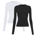 thumbnail image 2 of Womens Shirts Women's Long Sleeved Round Neck Slim Bottom Sweater 2025 Basic Clothing for Outdoor Wear Sports Top Womens Fashion Top Shirts, 2 of 6