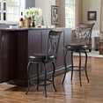 thumbnail image 2 of KAYDEN COUNTER STOOL IN BLACK WITH DARK CARMEL CUSHION, 2 of 11