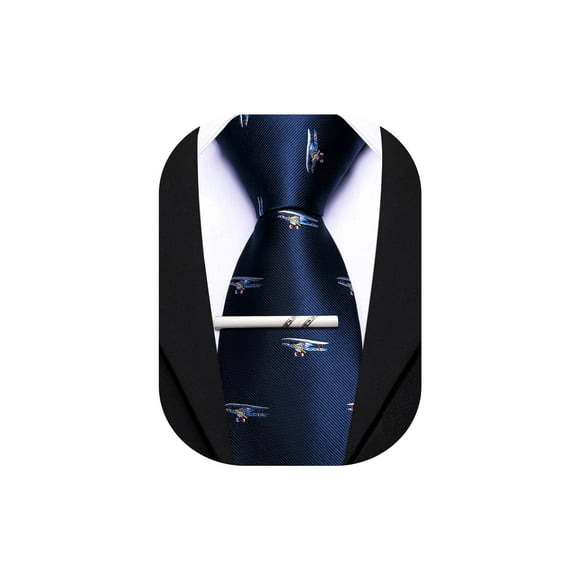 Juego de clips planos de seda azul marino Barry.Wang para corbatas, 152 cm