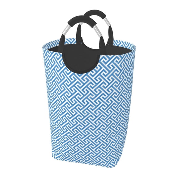 LNWH Laundry Hamper, Retro Colorful Geometric Seamless Foldable Laundry Basket With Handles Waterproof, 50L Large Capacity