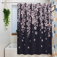 thumbnail image 3 of Spring Cherry Flowers Shower Curtain Set, Waterproof Shower Curtains for Bathroom, Pink Floral Blossom Vintage Black Washable Fabric Cloth Bath Curtain for Bathtub Decoration with Hooks 60x72 Inches, 3 of 9