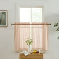 thumbnail image 3 of THD Sofia Floral Rod Pocket Lace Semi Sheer Voile Short Cafe Tiers for Small Windows - 28 x 24 Inch Length (Blush Pink Tiers, Set of 2), 3 of 6
