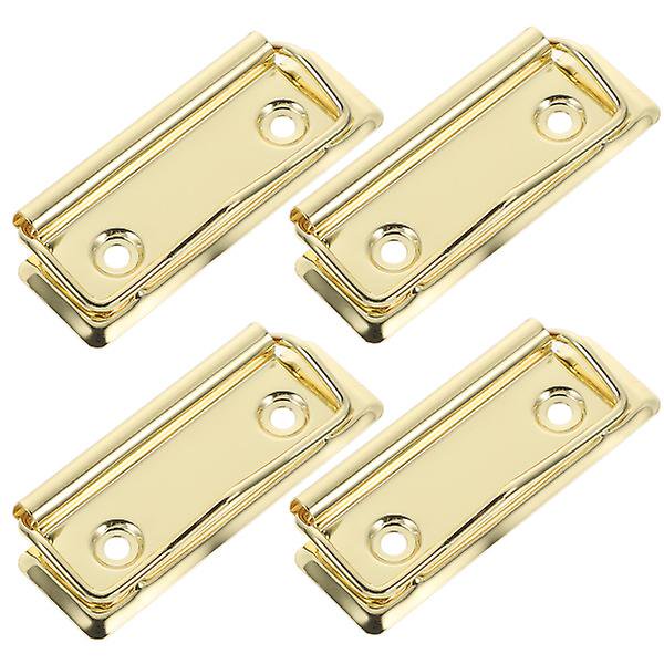 4pcs Mountable Clipboard Clips Metal Bills Clips Reusable Clips Binder Clips For Clipboard