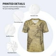 thumbnail image 5 of Fotbe Vintage World Map Baseball Jersey Shirt for Men and Women, Casual Short Sleeves Button Down T-Shirt-Medium, 5 of 9
