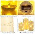 thumbnail image 3 of Lámpara colgante Irfora 3PCS Luces de velas sin llama parpadeantes con kit de luces de cadena retorcidas Efecto de iluminación de cabezas dinámicas / Luz de cadena brillante constante 2 * AA Operado p Irfora Lámpara colgante, 3 of 7