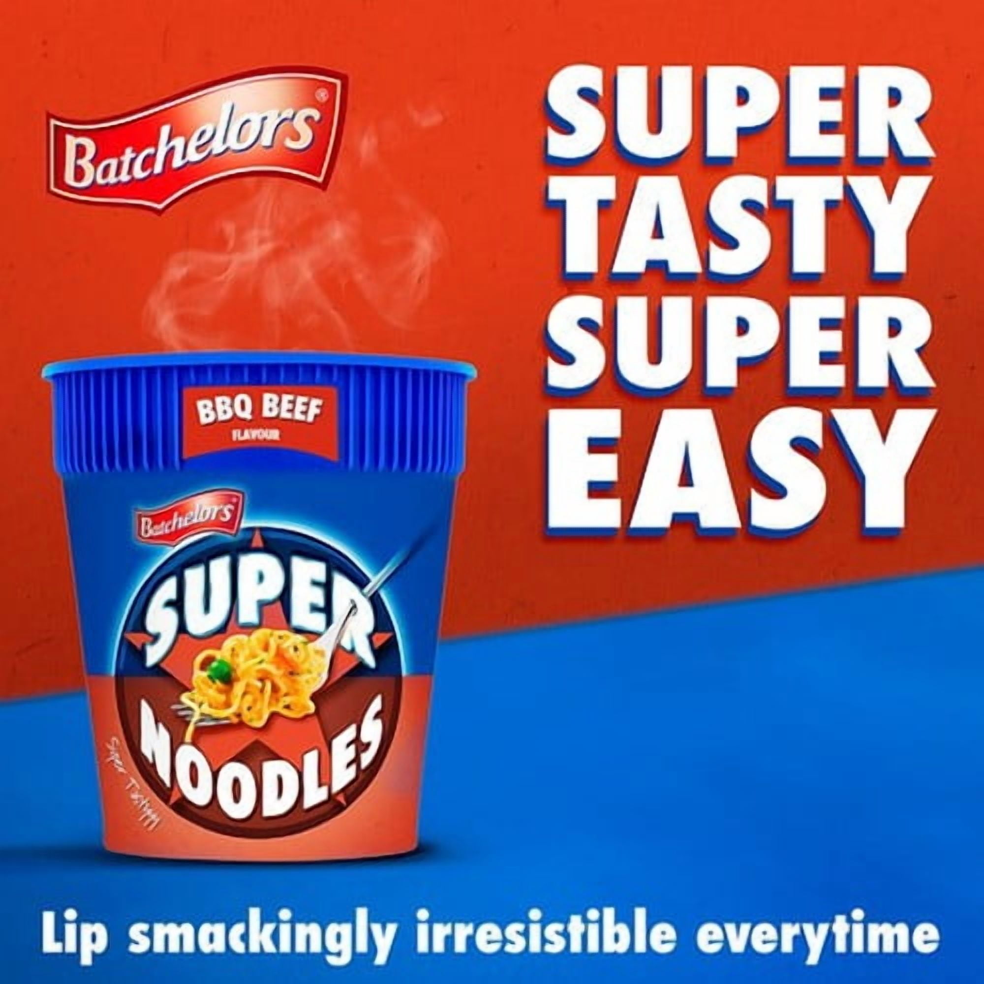 Batchelors Super Noodles BBQ Beef Flavour Instant Noodle Pot 75g, British Import (Pack of 3)