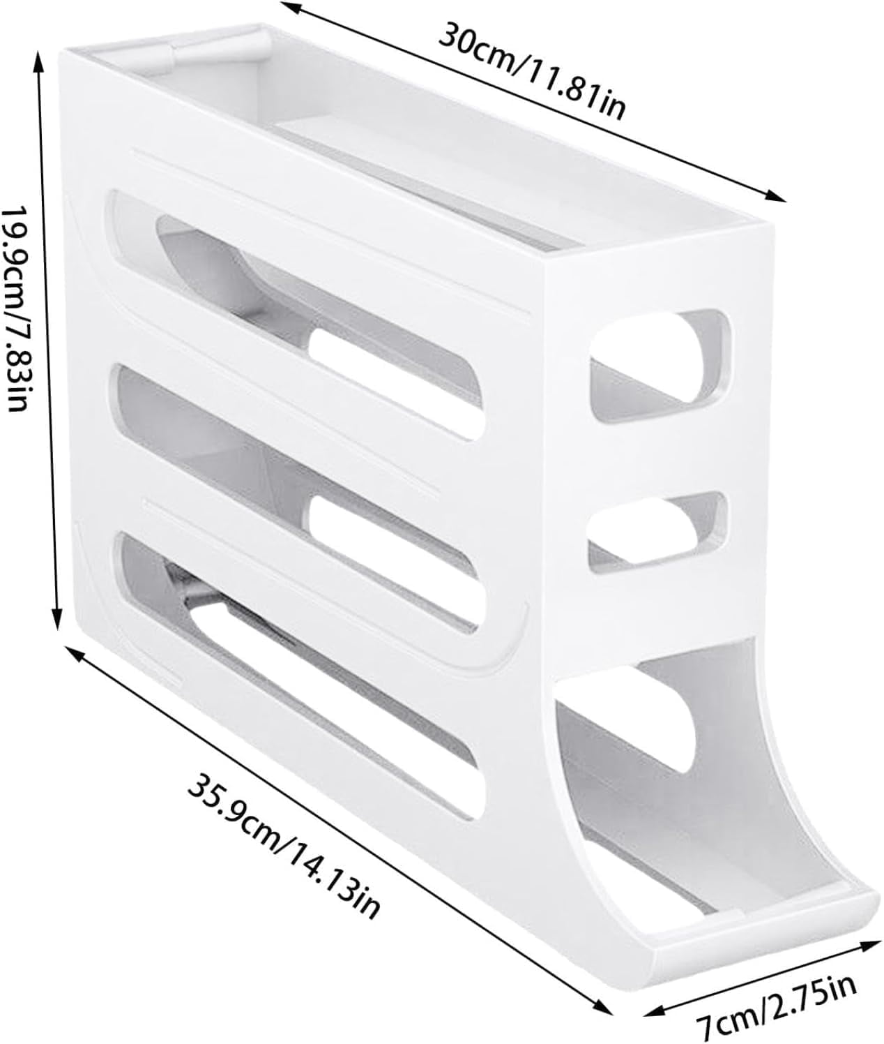 4 Tiers Egg Holder for Fridge Auto Rolling Fridge Egg Organizer Space-Saving Egg Dispenser Holder Large Capacity Eggs Dispenser Storage for Refrigerator Kichen Cabinet (Clear, 1pcs)