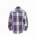 thumbnail image 3 of Wutalume Men's Flannel Shirts Long Sleeve Lightweight Plaid Shirt, Casual Button Down Shirts for Men, Retro Style with Soft Finish, Ideal for Office and Casual Outings,Purple Pink 3XL, 3 of 4