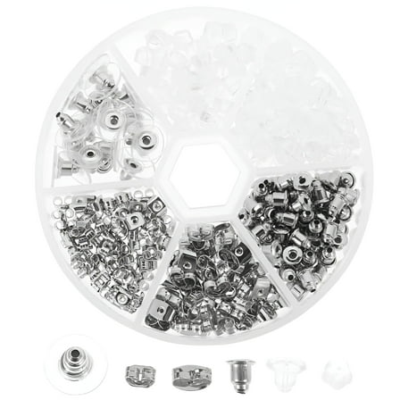 DESIGNICE 1 Box of Pierced Replacement Backs Silicone Earring Back Safely Locking Earring Backs Ears Studs